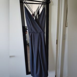 Sleeveless Backless V-Neck Black Jumpsuit with Strappy Back L NWOT Jumper Romper